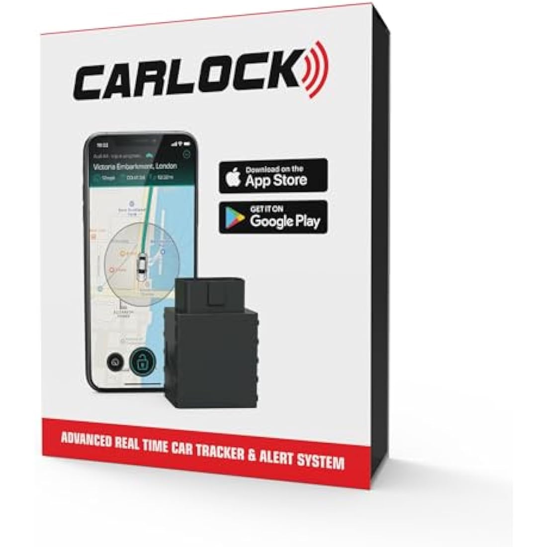 CARLOCK Anti Theft Car Device - Real Time UK 4G LTE Car GPS Tracker & Car Alarm System Security - OBD & Phone App - Auto Van Vehicles Tracking & Instant Alert of Suspicious Behavior