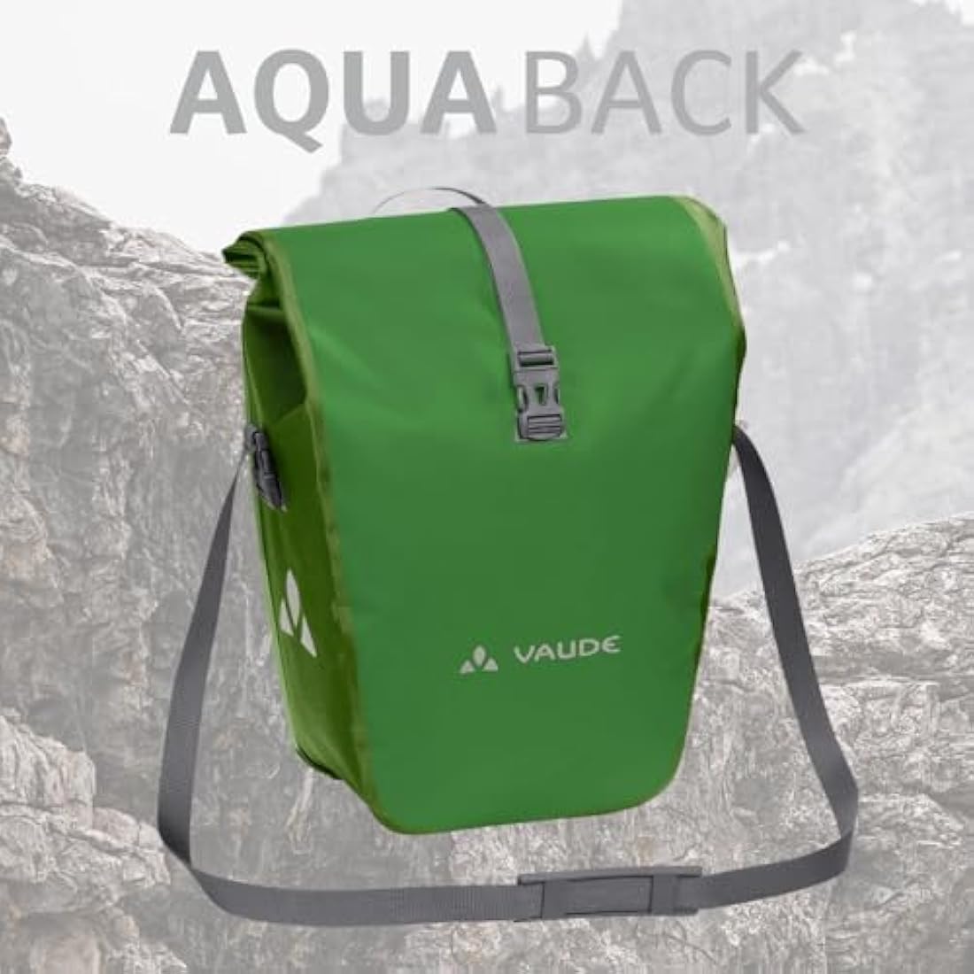 Vaude aqua back single rear bicycle bag, Unisex, 12413, Parred Green, 37 x 33 x 19 cm