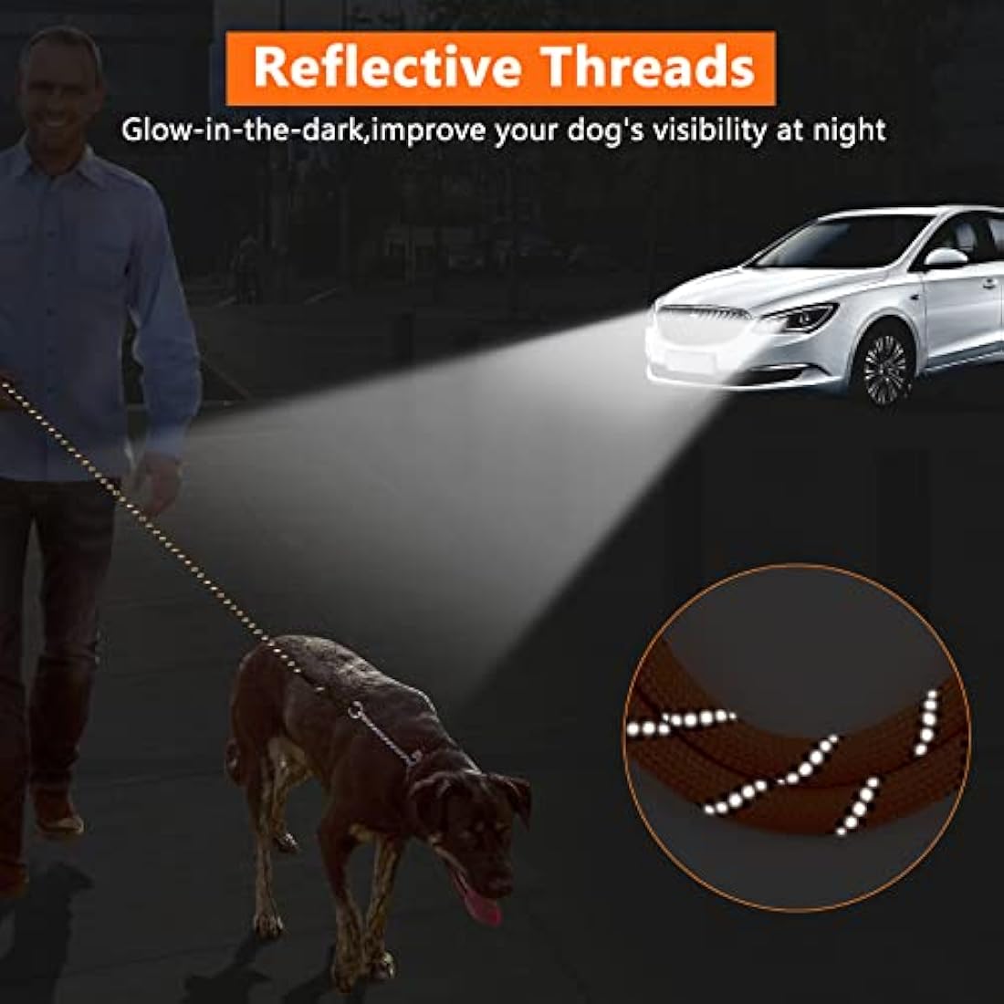 Kdsvakd Long Rope Dog Lead, 5m / 16ft Dog Training Line Lead with soft padded handle and Swivel Hook, Heavy Duty Recall Lead, Check Cord For Puppy, Small, Medium, Large Dog