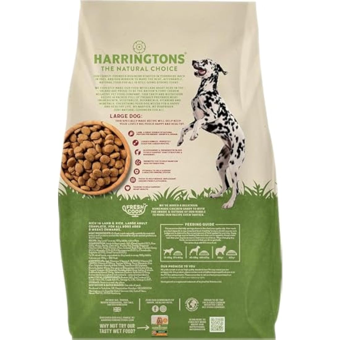 Harringtons Complete Large Breed Dry Adult Dog Food Lamb & Rice 14kg - Made with All Natural Ingredients