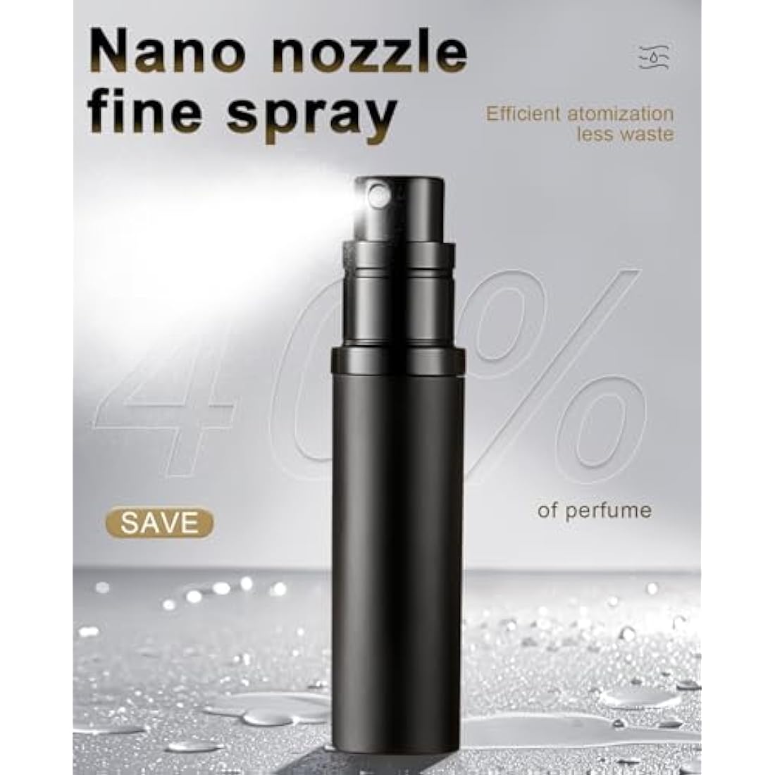 VVGAOGES Perfume Atomiser,Portable Refillable Empty Perfume Spray,Mini Perfume Bottles Empty for Travel 5ml (Black & Silver)