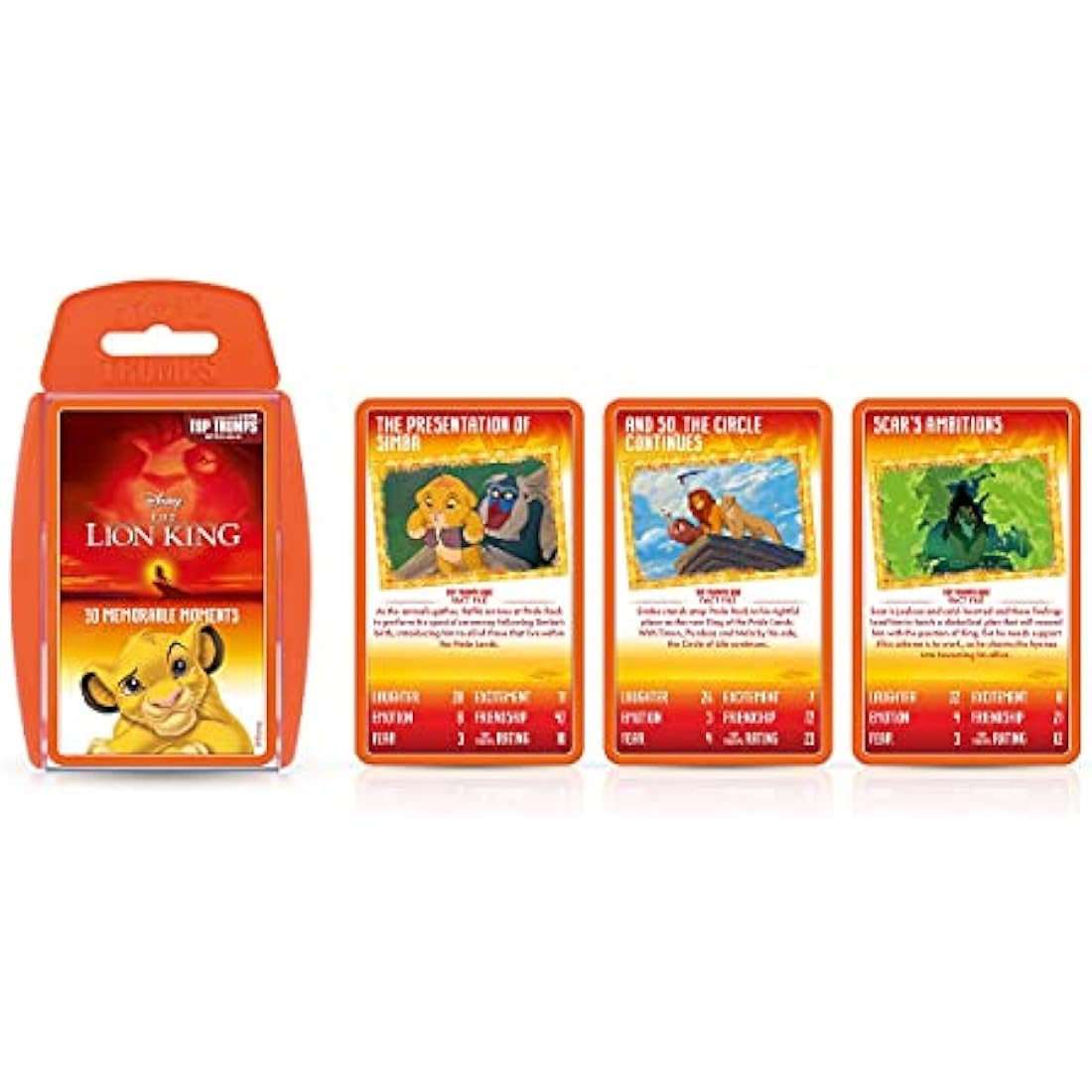 Top Trumps Disney The Lion King Specials Card Game, play with 30 memorable moments from the presentation of Simba to No Worries, educational gifts and toys for boys and girls aged 6 plus