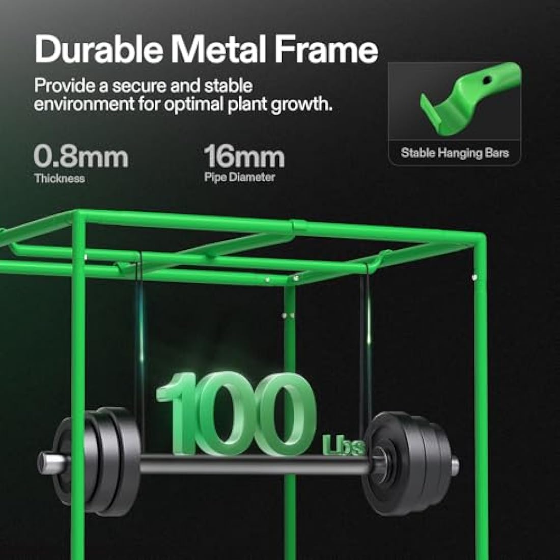 VIVOSUN Grow Tent 80 x 80 x 160 cm, Made of Highly Reflective Mylar with Viewing Window and Base Tray for Hydroponics and Indoor Growing, Suitable for VS1500