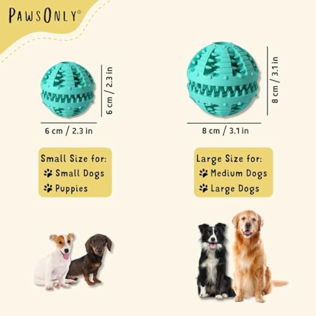PawsOnly | Interactive Dog Treat Toy for Boredom & Enrichment | Mental Stimulation & Anxiety Relief | Puzzle Feeder | Puppy Brain Training & Entertainment | Keep Them Busy (Small, BLUE)