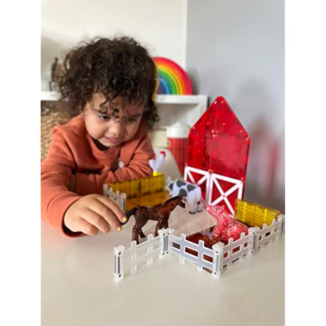 MAGNA-TILES Farm Animals 25-Piece Magnetic Construction Set, The ORIGINAL Magnetic Building Brand