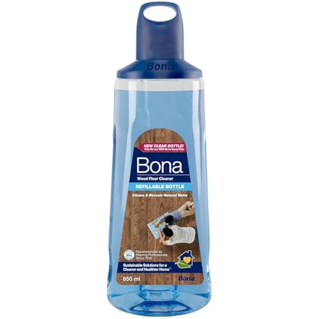 Bona Premium Spray Mop Cartridge, Wood Floor Cleaner, for Varnished or Hard Waxed Wood Floors, 850ml