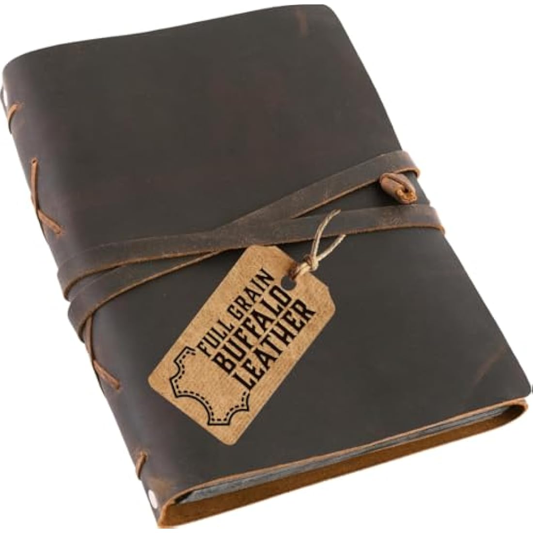 MOONSTER® Leather Photo Album Scrap Book – Handcrafted Full Grain Buffalo Leather Scrapbook & Photo Albums for Photos with Leather Strap – Beautiful Handmade Wedding Photo Album Book, Photo Book