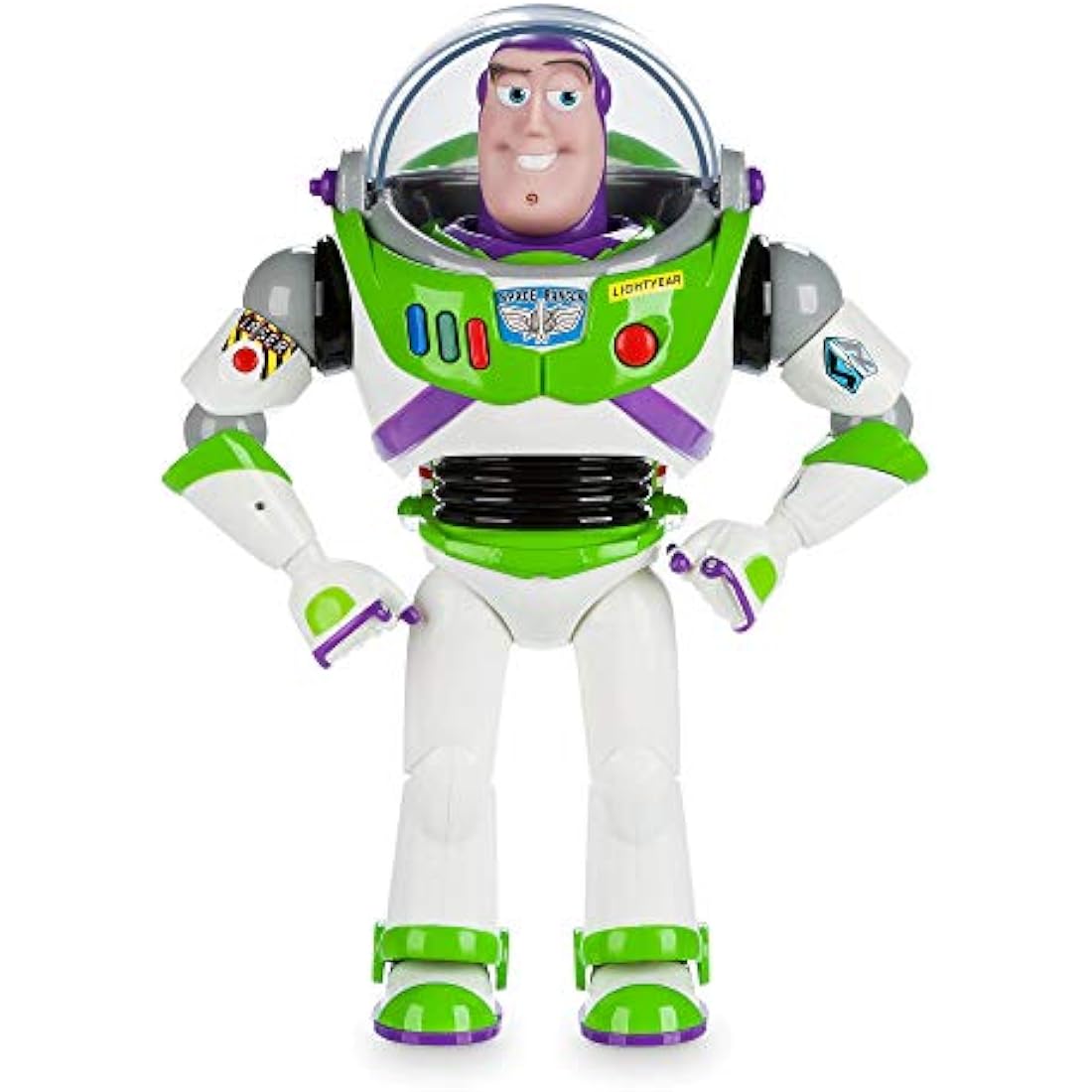 Disney Store Official Buzz Lightyear Interactive Talking Action Figure, Toy Story Astronaut Space Ranger, 30cm/11”, Features 10+ English Phrases, Interacts with Other Figures and Toys, Lights, Ages 3+
