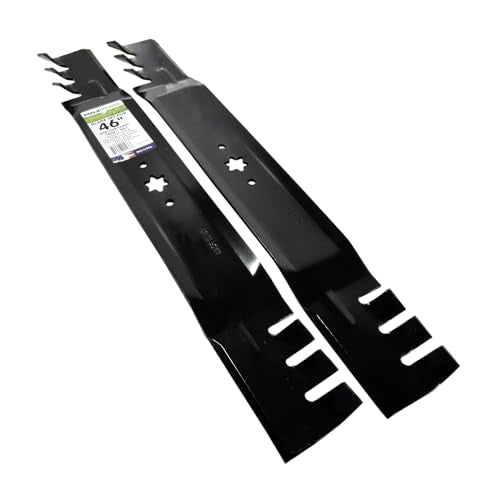 MAXPOWER 561544XB Commercial Mulching 2 Blade Set for 46? Cut MTD, Cub Cadet, Troy-Bilt, 742-04290-X, 942-04290-X, 942-04361, Black