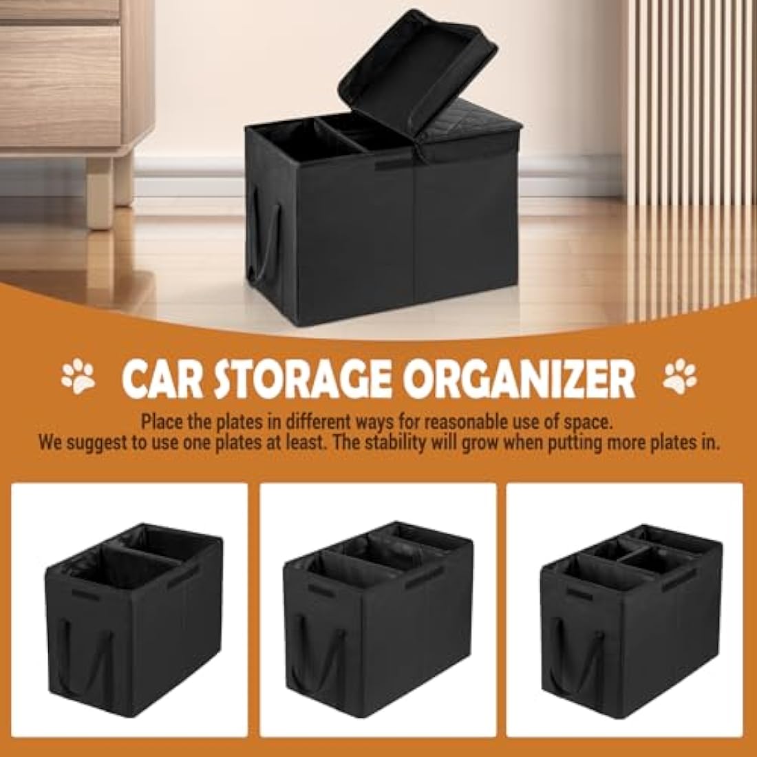 UNICITII Car Seat Extender for Large Dogs up to 120 LBS, Back Seat With Storage Organizer, Gap Filler for Front or Back