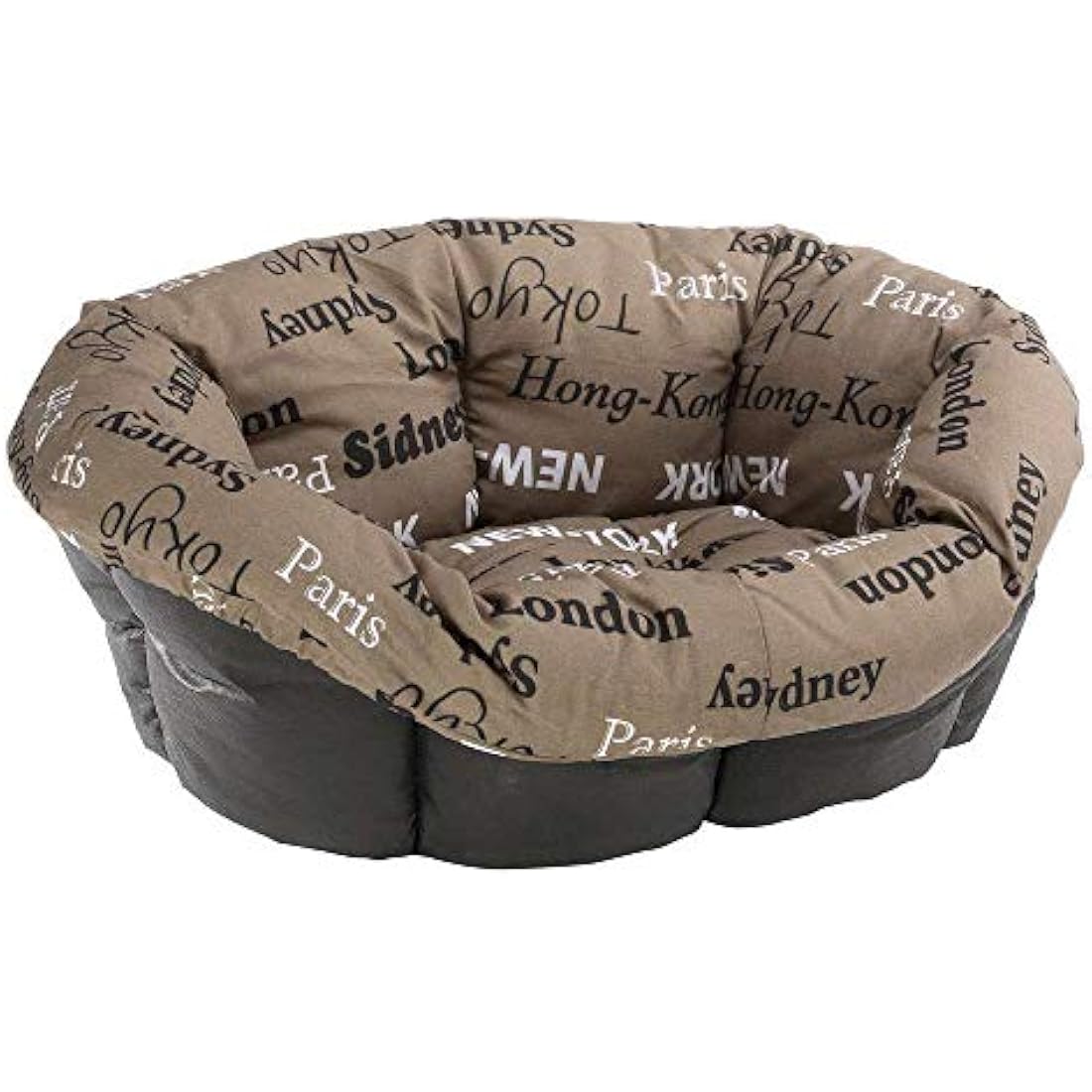 Ferplast Cushion for dog and cat bed SOFA' CUSHION 12 Padded spare cover for pet bed, Soft cotton washable, Adjustable with elastic cord, 114 x 83 x h 37 cm Brown