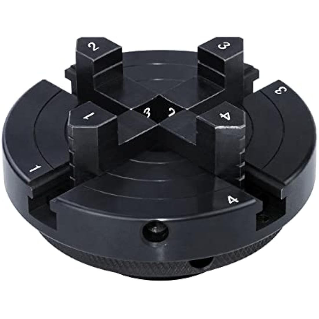 DEEFIINE 4 Inch Wood Lathe Chuck Set 1" X8TPI & 3/4" X16TPI Adapter, Self Centering 4 Jaw Wood Turning Chuck(Black)