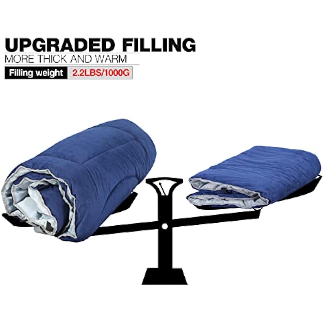 REDCAMP XL Mattress for Camp Bed, Soft Comfortable Cotton Thick Camping Mattress Single Sleeping Mattress Pad (Blue)