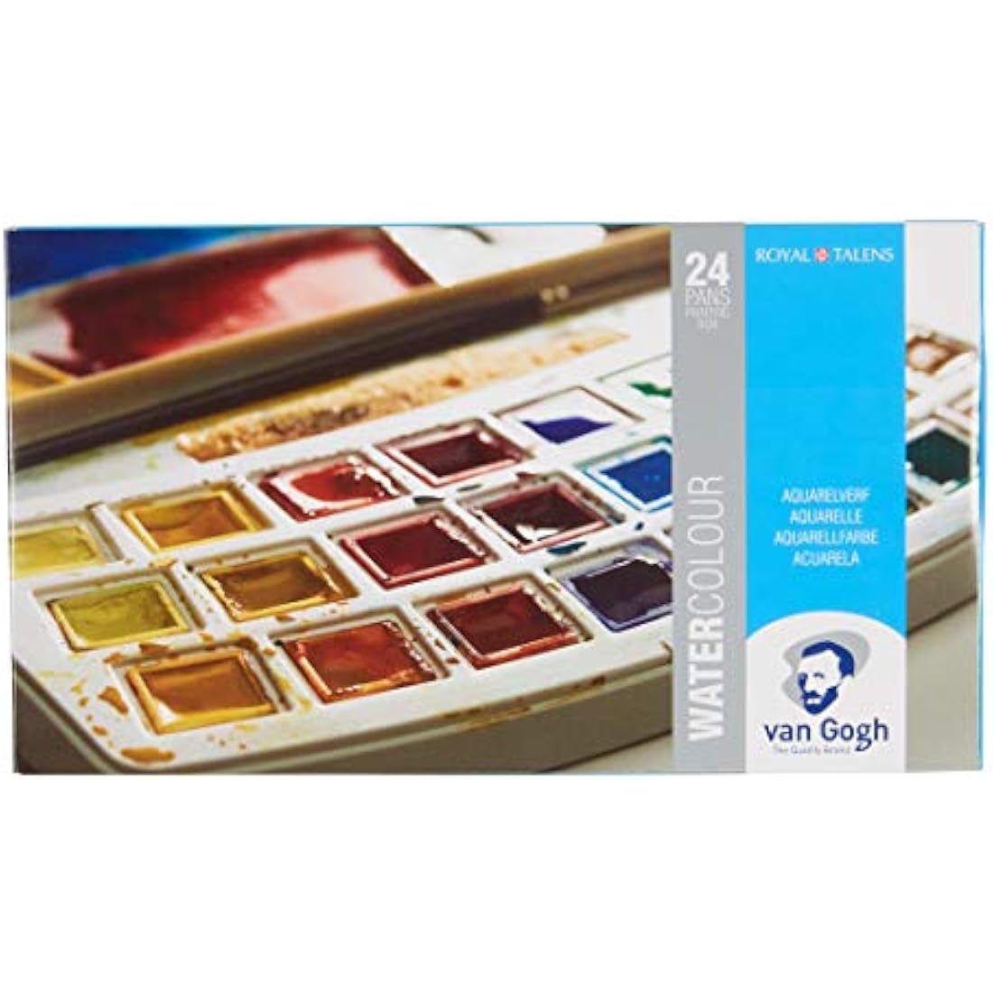 Royal Talens - Van Gogh Water Colour - Plastic Painting Box of 24 Paints with Brush