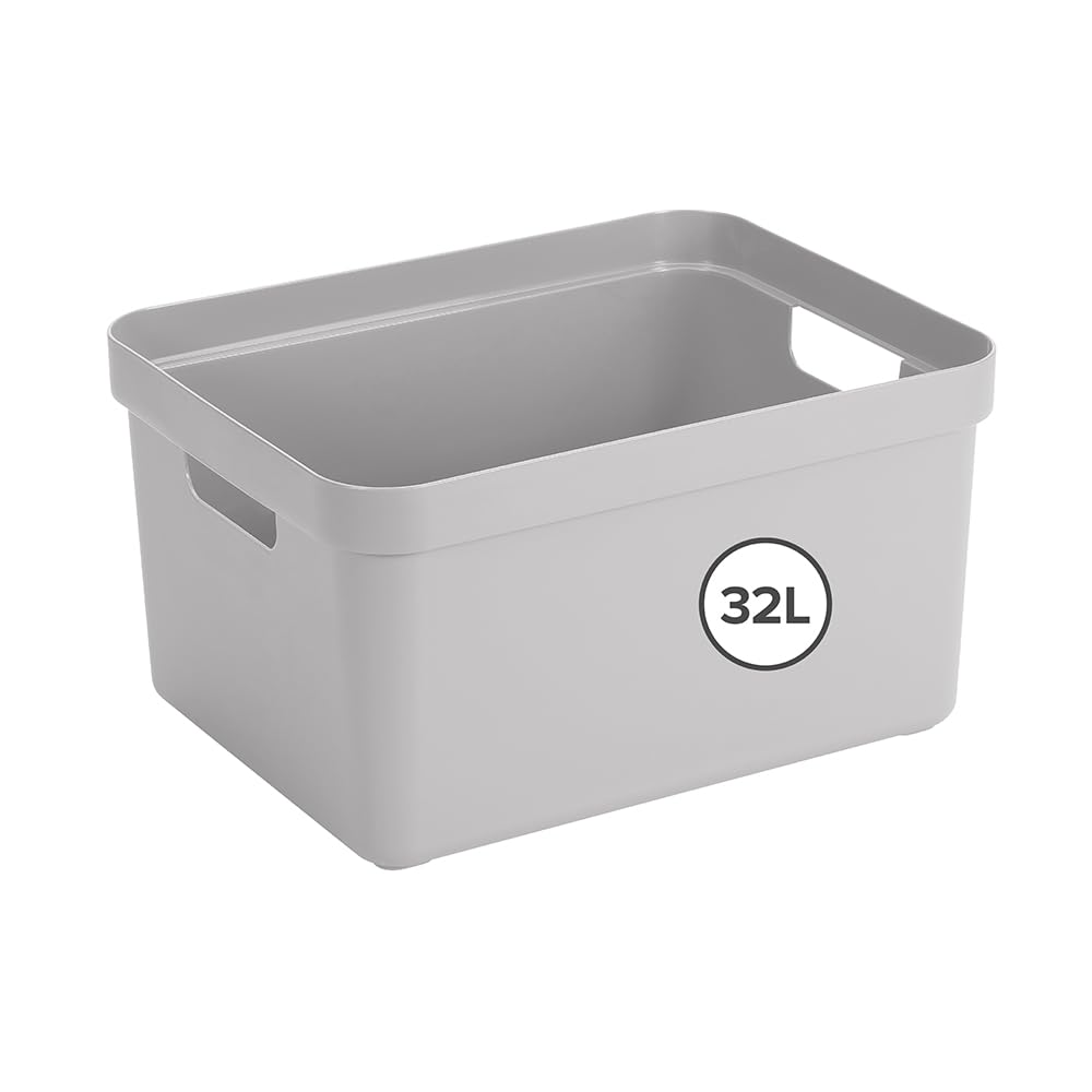 Sunware Sigma Home Storage Box, Light Grey, 32 Litre