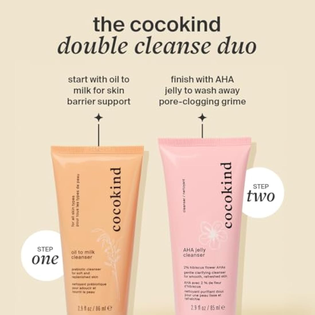 COCOKIND Prebiotic Oil to Milk Cleanser, 2.9 FZ