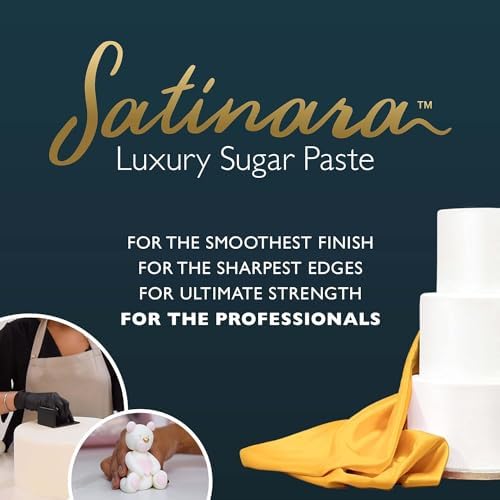 Satinara Luxury White Sugar Paste for Cakes and Bakes, Palm Oil Free, White Fondant Icing For Cake Covering – 3kg