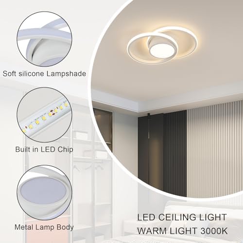 Comely LED Ceiling Light, Bedroom Ceiling Lamp, 42W 4800LM, Warm White 3000K, Rond Modern Ceiling Light for Living Room Kitchen, Dia 40cm