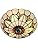 Skyweel Tiffany Style Stained Glass Ceiling Lamp - 16 Inch White Flush Mount Lighting Fixture