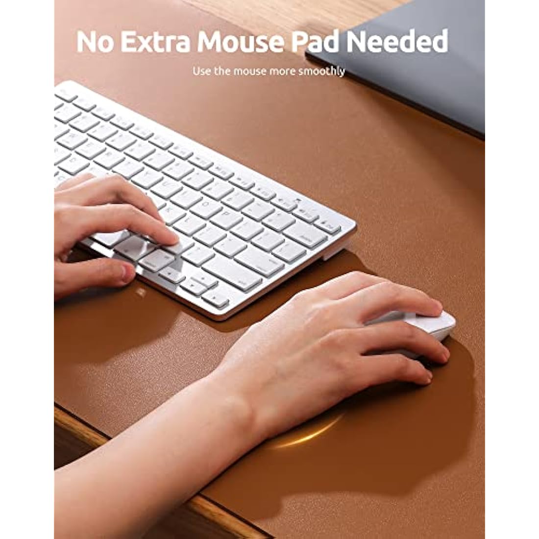 YSAGi Leather Desk Mat, Large Mouse Mat, Non-Slip Desk Pad, Waterproof PU Leather Table Protector Writing Pad for Office and Home (80 x 40 cm, Brown)