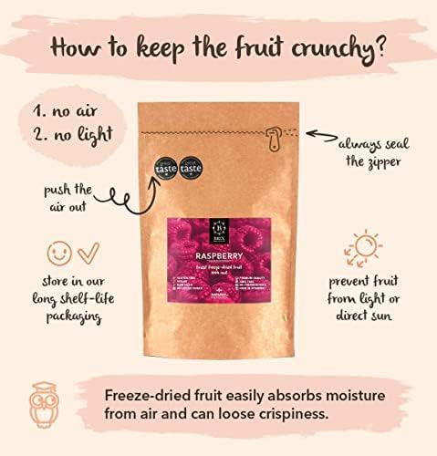 BRIX Freeze Dried Raspberry | 100% Natural Dried Whole Raspberries 400g | Great Taste Award Dried Fruit | Non-GMO, Gluten Free, Vegan & Vitamins Retained