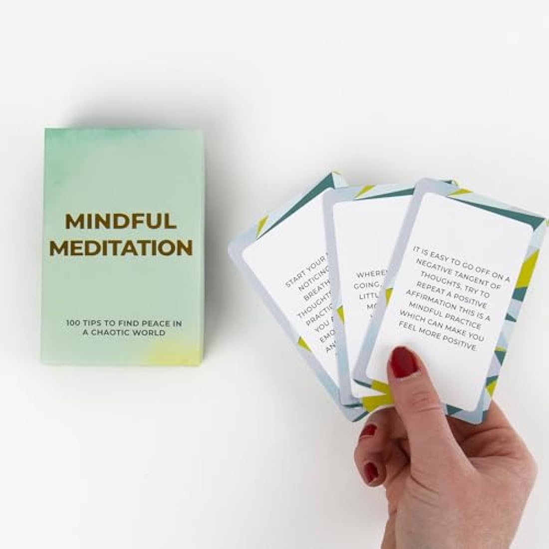 Gift Republic Mindful Meditation Cards 100 Mindfulness Guidance Cards Calming Meditation Gift Self-Care Positive Affirmation Anxiety-Relief