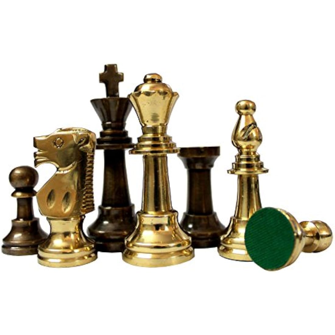 StonKraft Brass Chess Pieces Pawns Chessmen Chess Coins Figurine Pieces - 3" Inches - Staunton