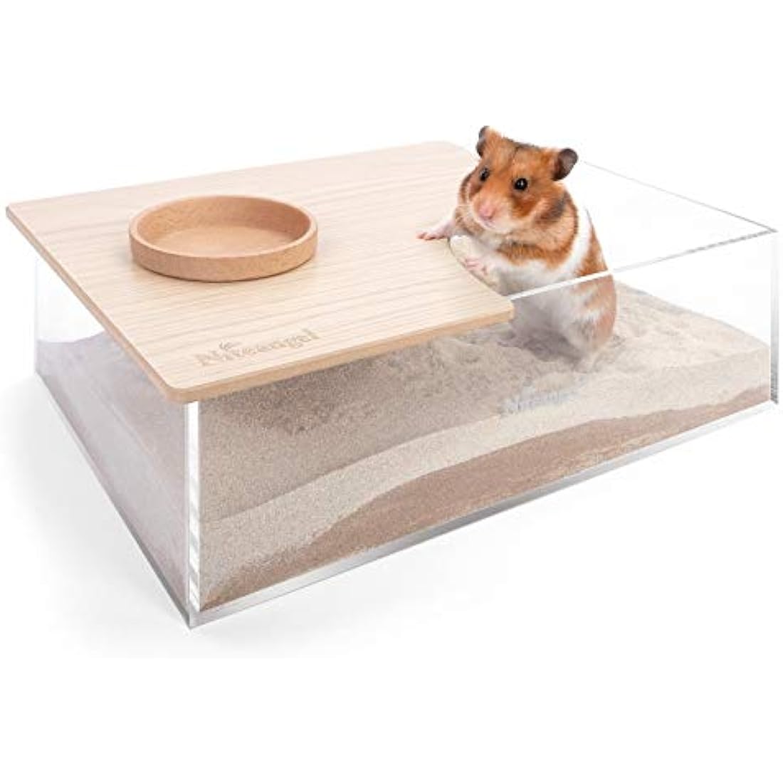 Niteangel Small Animal Sand-Bath Box - Acrylic Critter's Sand Bath Shower Room & Digging Sand Container for Hamsters Mice Lemming Gerbils or Other Small Pets