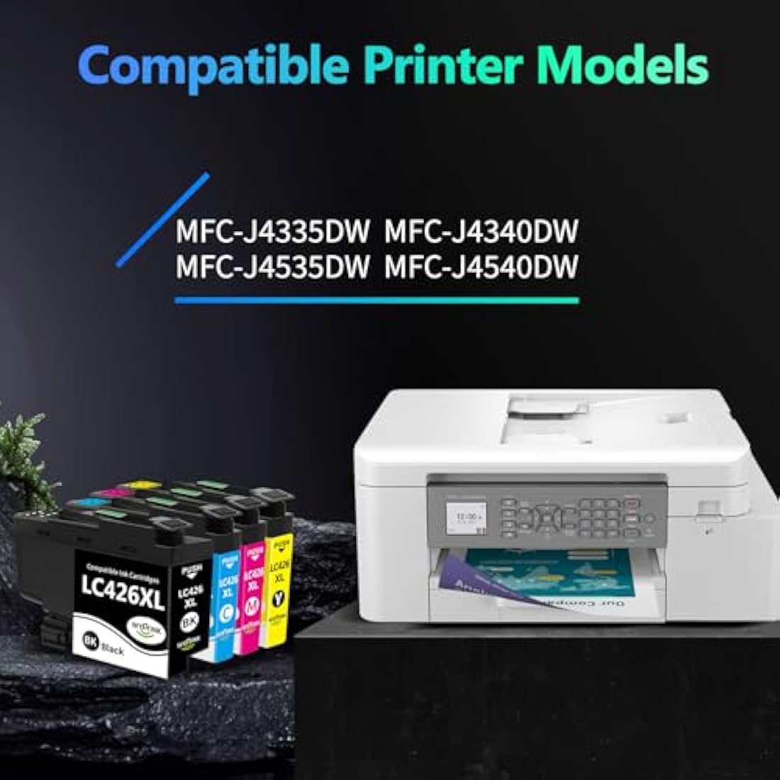 LC426XL LC426 XL Ink Cartridges 6000/5000 pages (High Yield) Multi Pack Compatible for Brother LC-426XLBK LC-426XLC LC-426XLM LC-426XLY Inkjet Cartridges