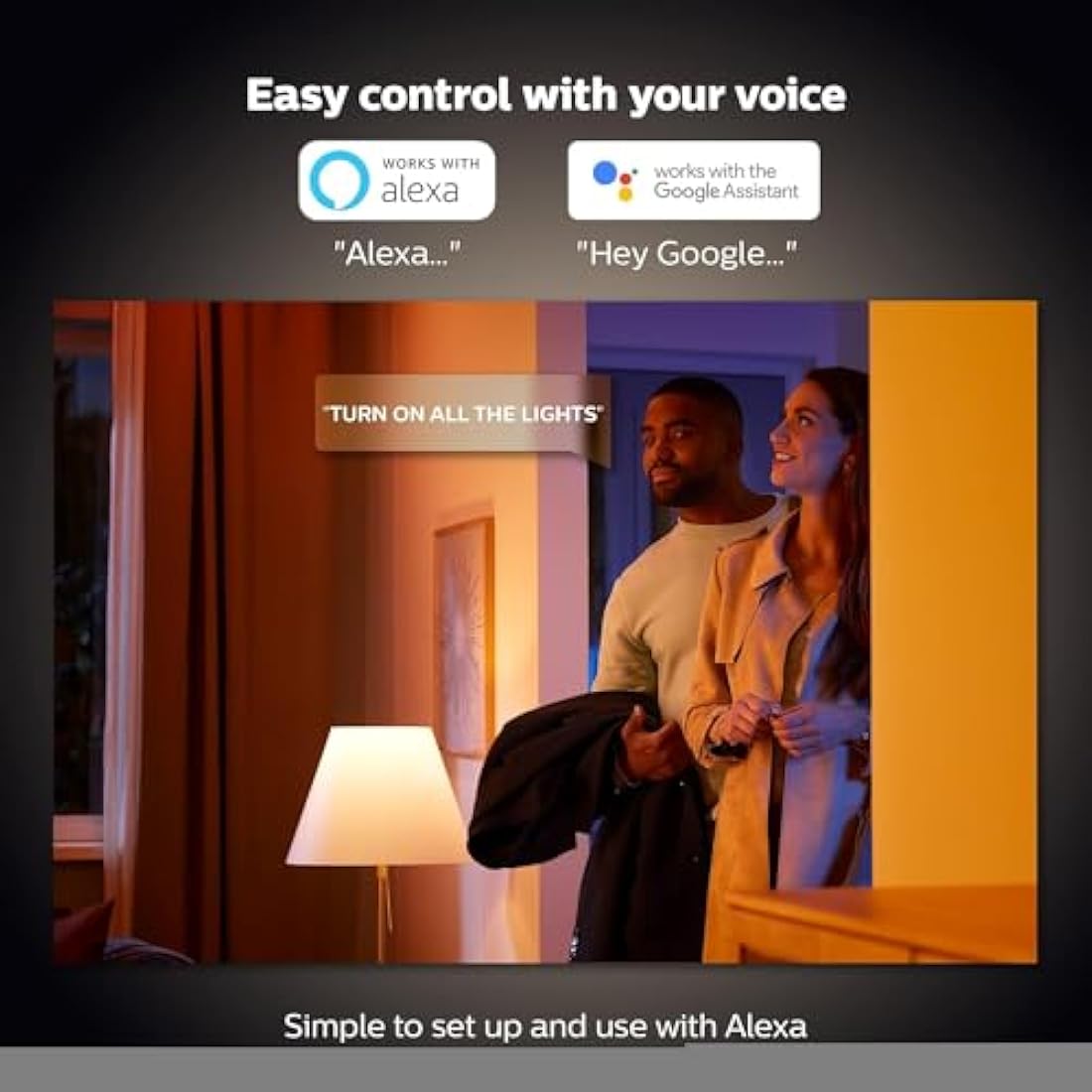 Philips Hue White & Colour Ambiance Smart Bulb 4 Pack LED [B22] with Bluetooth - 570 Lm 2700K and 806 lm 4000K