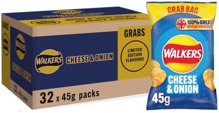 Walkers Cheese & Onion Crisps Grab Bag 45g