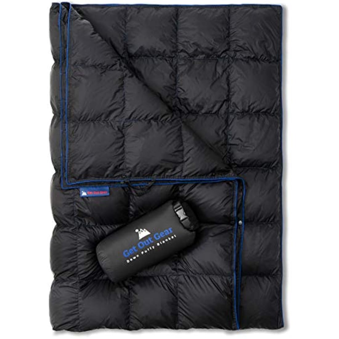 Get Out Gear Down Camping Blanket - Outdoor Lightweight Packable 650 Fill Power Down Blanket Compact Waterproof and Warm Backpacking Quilt for Camping Hiking Travel Hammock