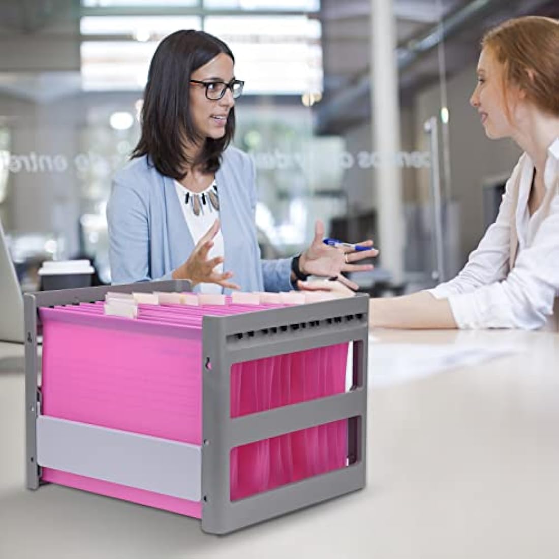 Suspension Files, MerryNine 15PCS Polypropylene Filing Cabinet Suspension Files with Tabs and Card Inserts for School Home Work Office Organization **Check Size Before Ordering ** (Pink, Foolscap)