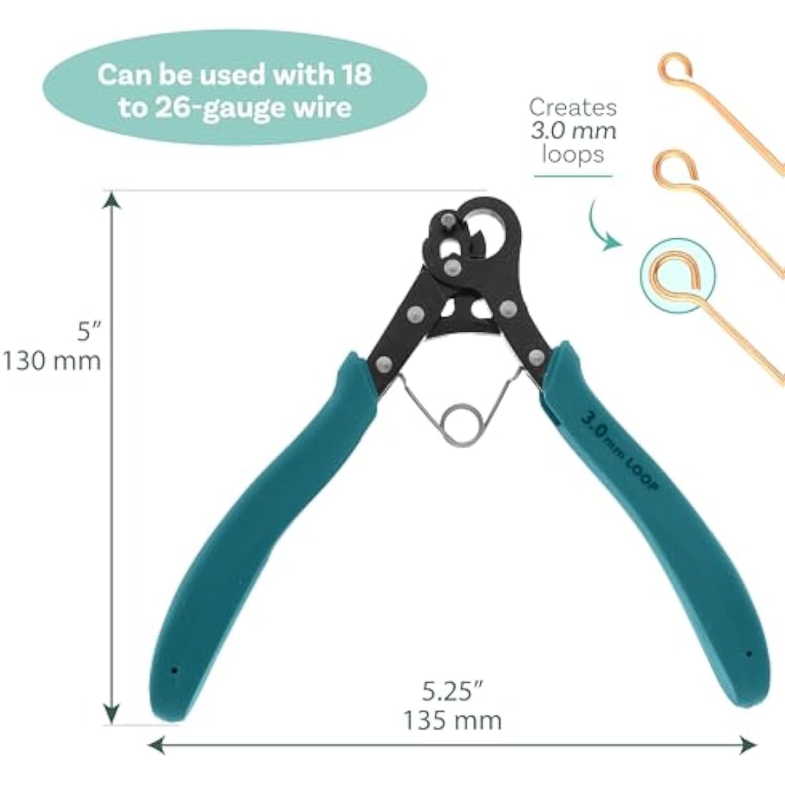 The Beadsmith One Step Looper – Create and Trim Consistent 3 mm Loops for Jewelry, Use with 18-26g Craft Wire