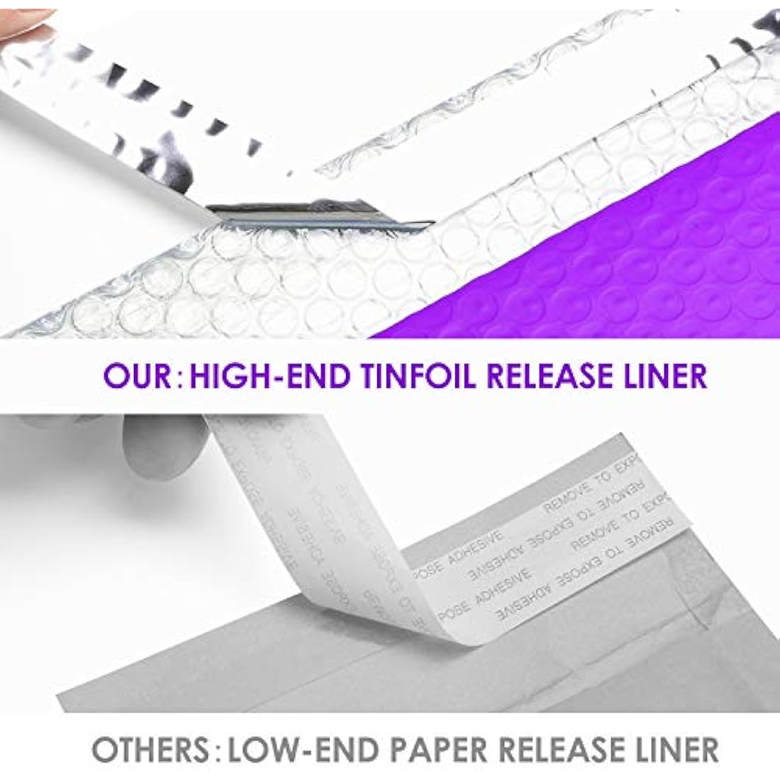 Switory 25pcs Poly Bubble Mailers A4 Padded Envelopes Bubble Envelopes Package Bags Lined Poly Mailer Self Seal Purple, 21.6cmx28cm