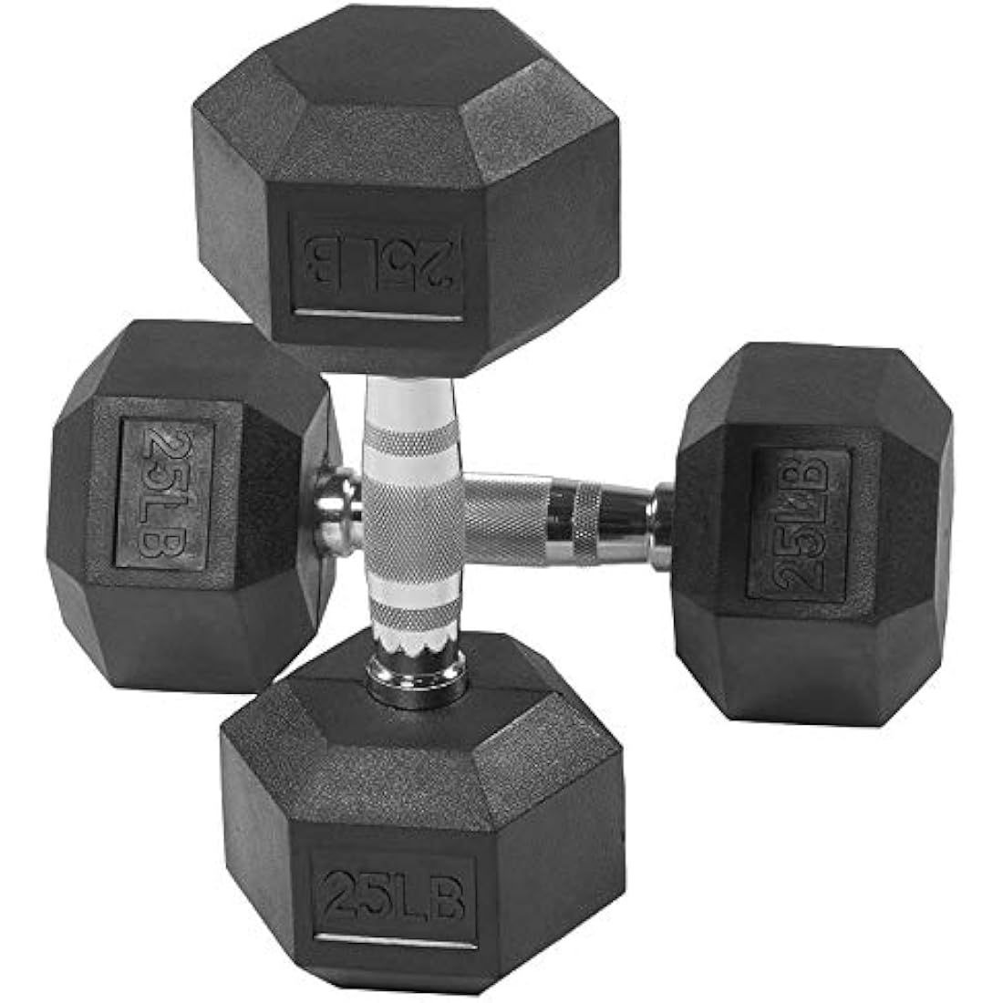 BalanceFrom Rubber Coated Hex Dumbbells in Pairs, Singles or Set