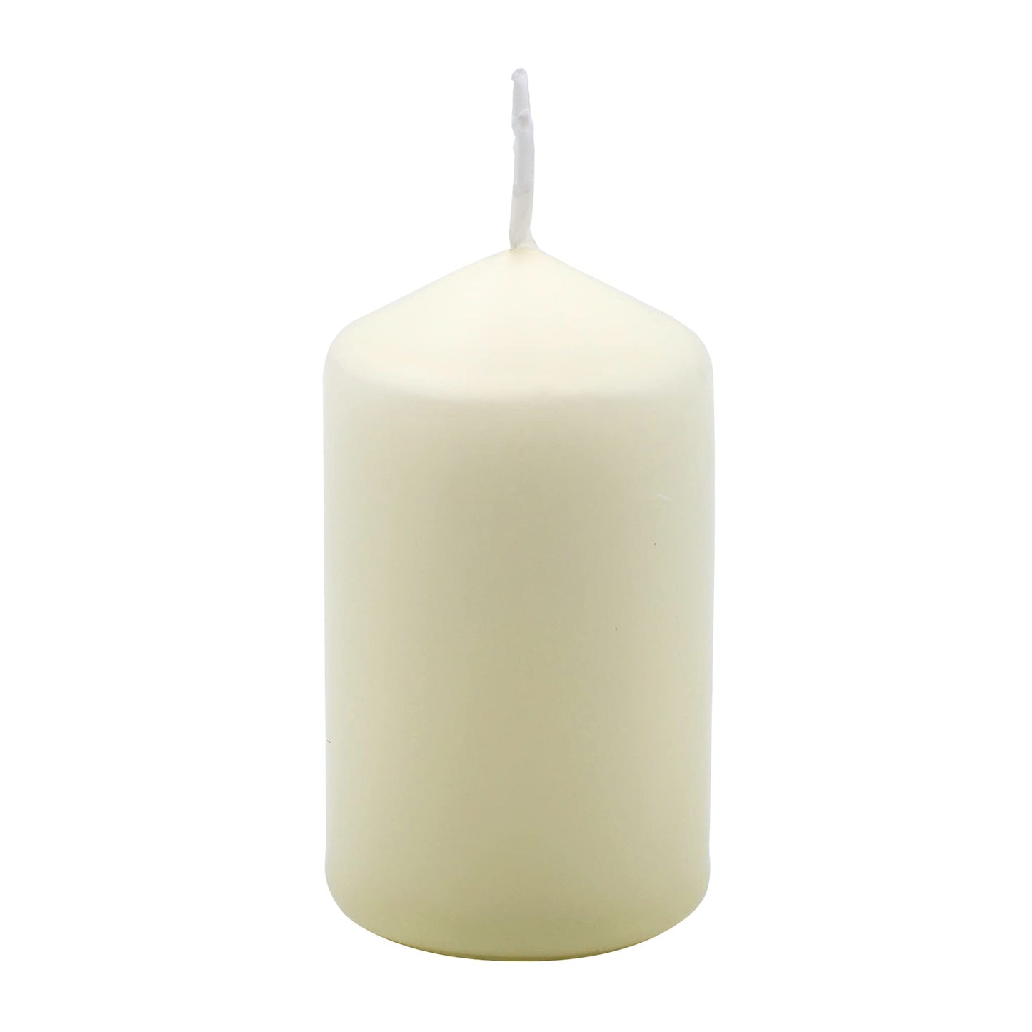 Hofer Ivory Pillar Candles - Set of 40 Decorative Small Candles - 4 x 7 cm - 11 Hours Long Burning - Unscented - Dripless - Smokeless - RAL Quality