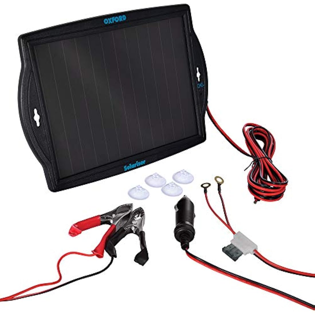 Oxford products OF949 Solariser. Solar battery charger for maintaining 12Volt Automotive batteries. Motorcycles - Quads - Jet Ski - Motor Bikes, Black,M