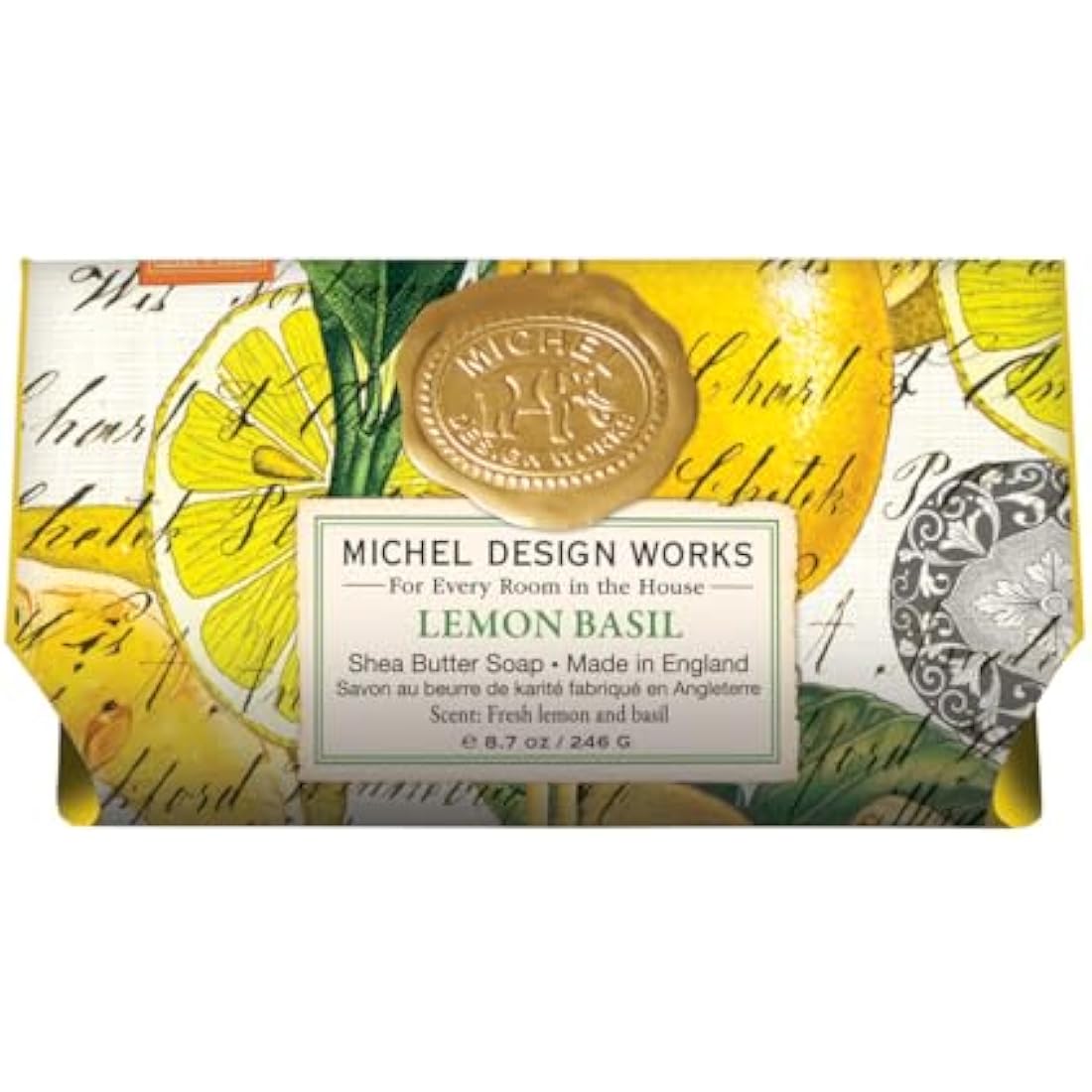 Lemon Basil Large Soap Bar - Artisan Soap by Michel Design Works (9.0oz/260g)