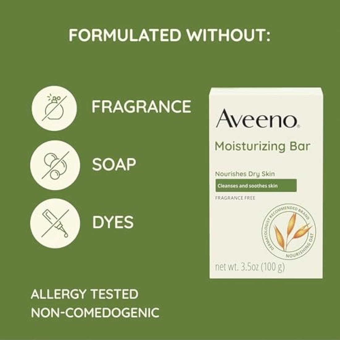 Aveeno Moisturizing Bar For Dry Skin, 3.5 Oz ( Pack of 2 )