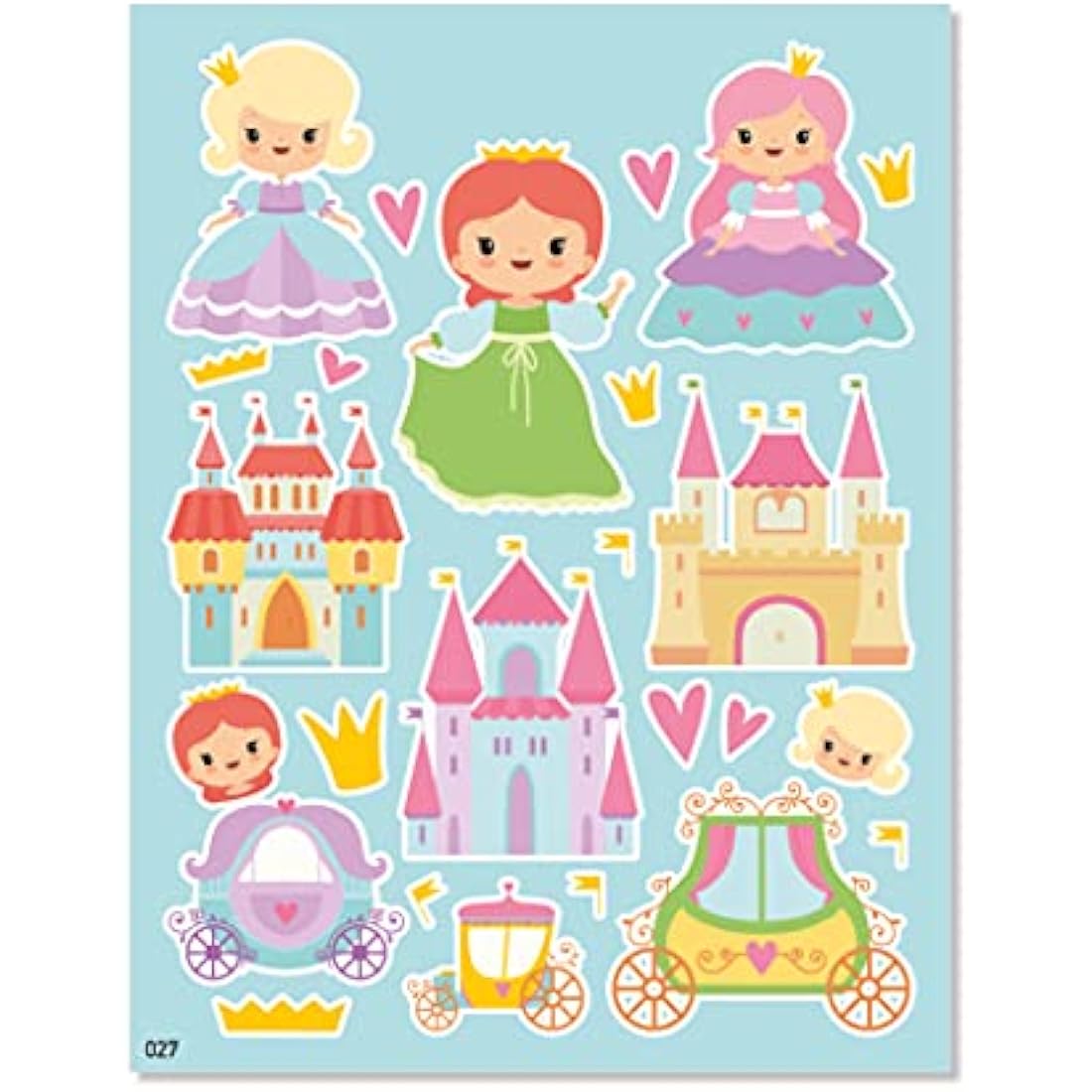 Pocket Sticker Book (5 Pages) - 64 MEGA Packs to Collect Coloured Stickers for Kids - Princess