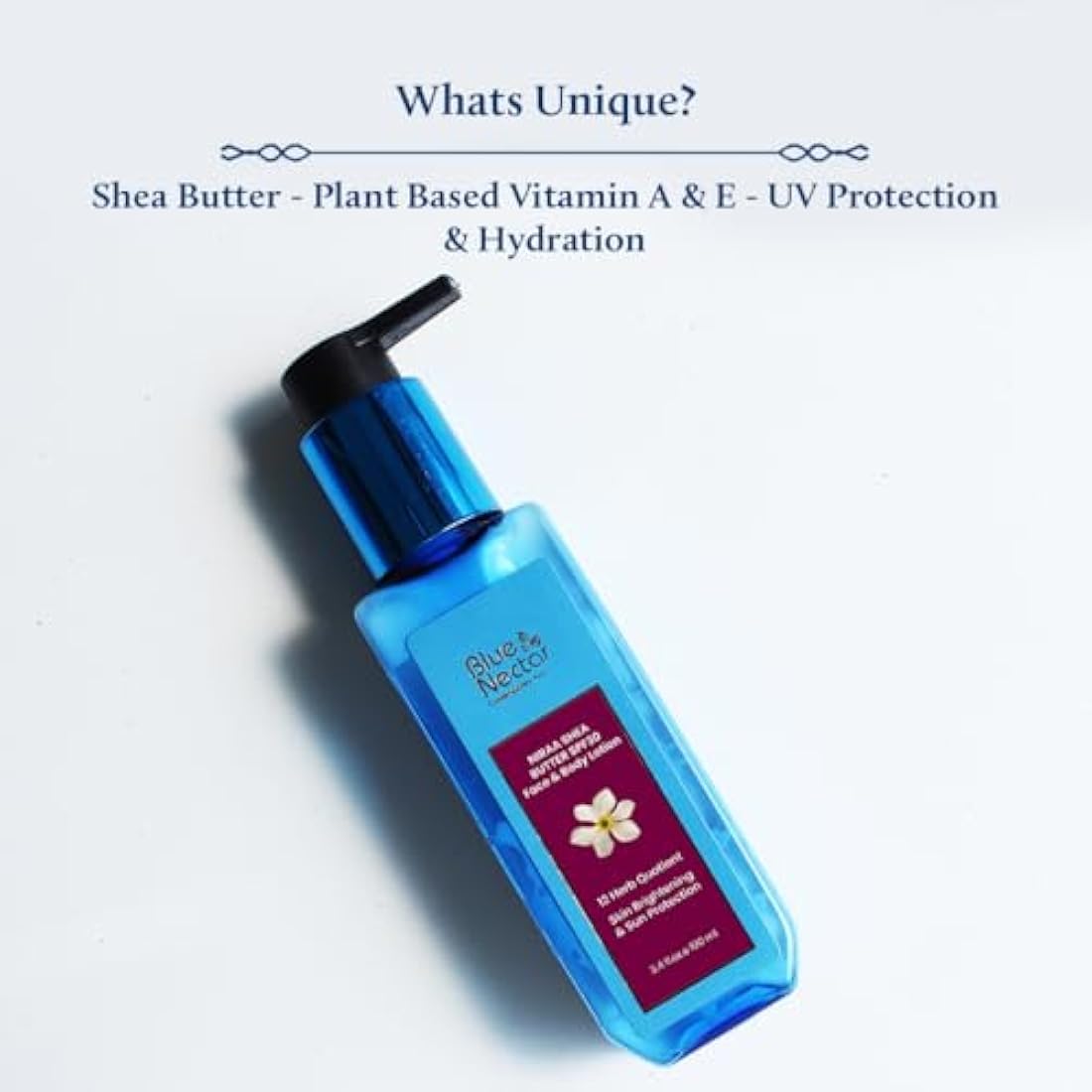 Blue Nectar Cocoa Butter Brightening Body Sunscreen Lotion Cream with SPF 30 PA ++, Nargis - No Parabens, Silicones, Mineral Oil, Color (10 Ayurvedic Herbs, 200 ml)