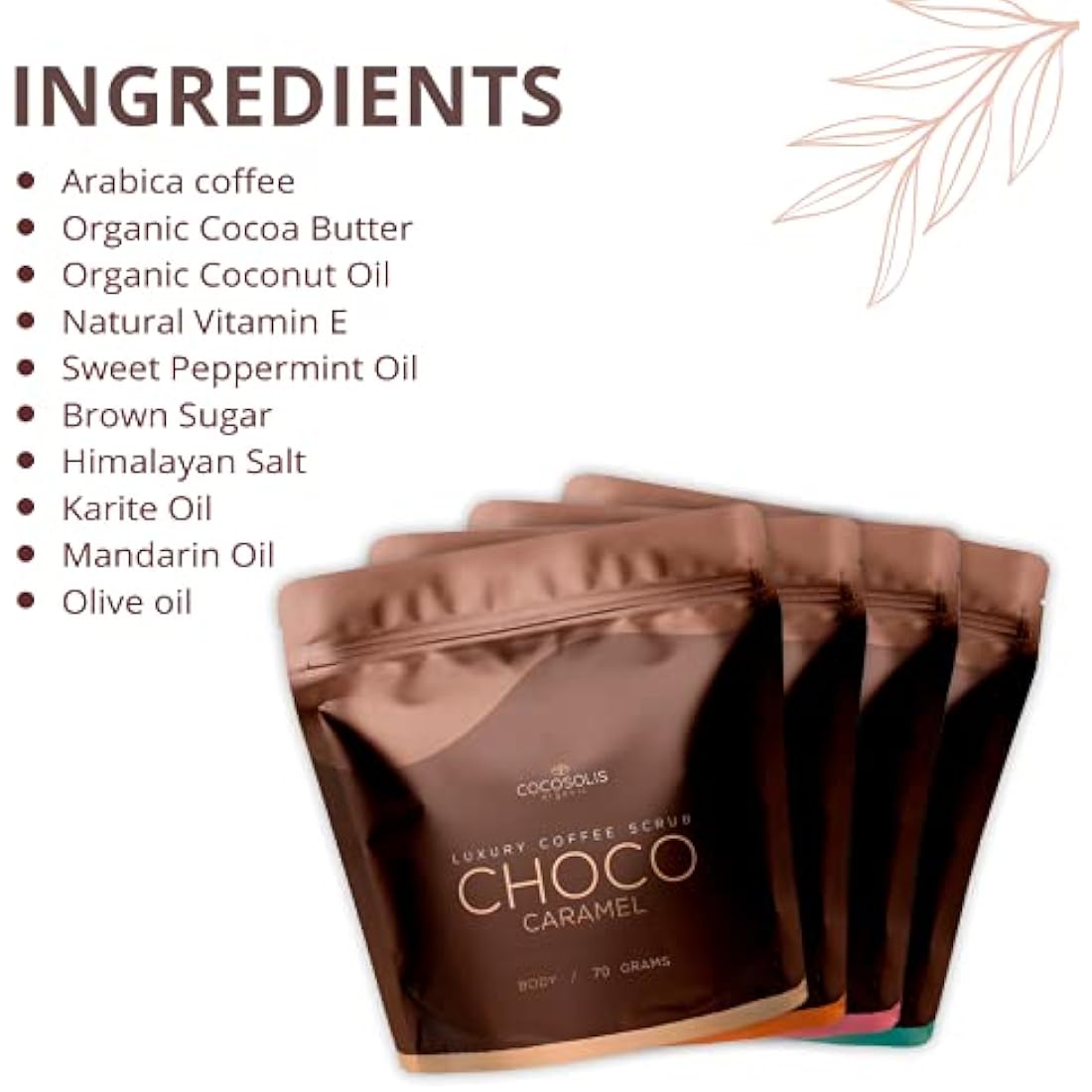 COCOSOLIS Luxury Coffee Scrub | Luxurious Box With 4 Natural, Organic Scrubs for Your Face & Body| Smoothes Skin Imperfections| Intensely Hydrates and Nourishes | Leaves The Skin Elastic (280g/9.8 OZ)