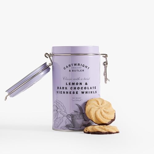 Cartwright and Butler Lemon & Dark Chocolate Viennese Whirls Tin 200g