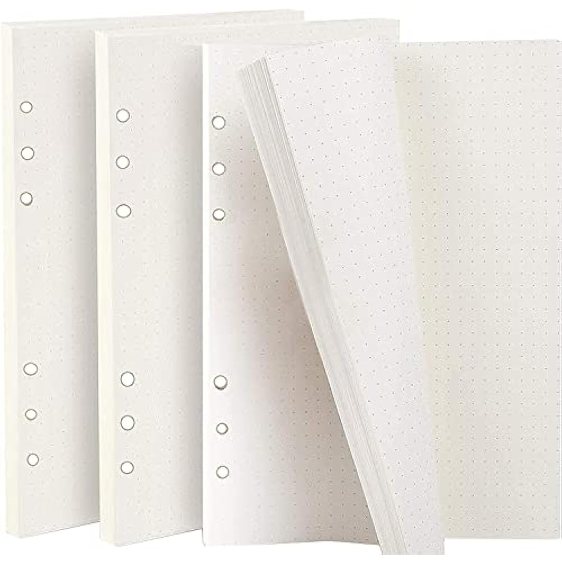 ZKSM Planner Refill Paper 5mm Squared Ruled Inserts Paper with A5 6 Holes 135 Sheets/270 Pages Binder Grid Notepaper for Filofax Bullet Journals Diary, 8.26x5.59 Inch (Dotted)
