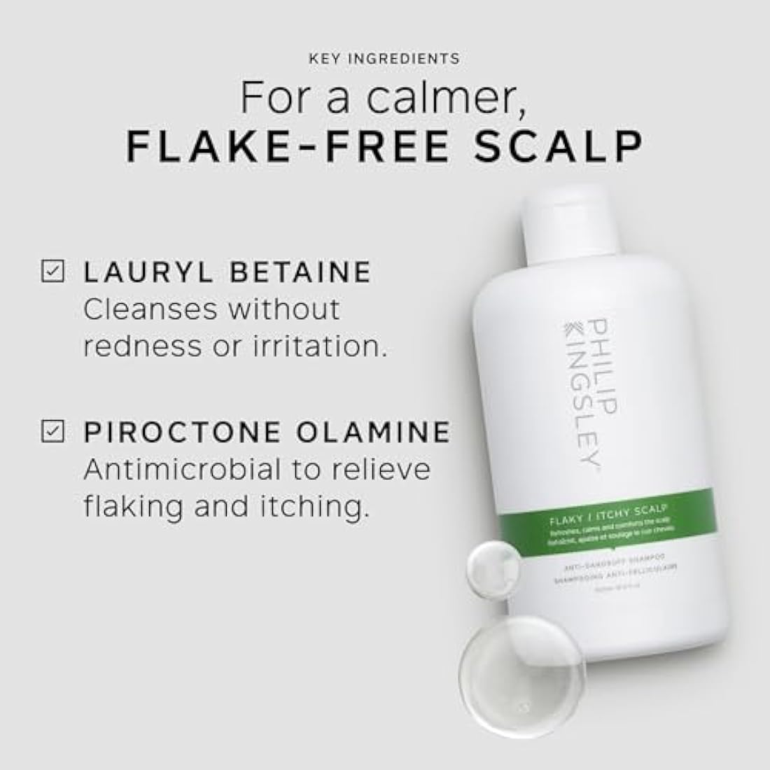 Philip Kingsley | Flaky/Itchy Scalp Shampoo | Anit-Dandruff Shampoo For Flaky, Itchy, Dry, Oily Scalps | Cleansing Scalp Care | Hair Shampoo that Hydrates, Soothes and Calms | 500ml