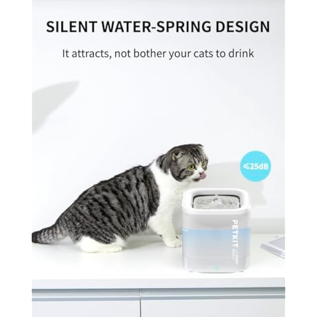 PETKIT Cat Water Fountain for Drinking, EVERSWEET SOLO SE, 1.85L Ultra Quiet Cat Fountain, Activated Carbon Filter, Upgraded Pump with Dry-Run Protection, Smart LED Light, Separate Base