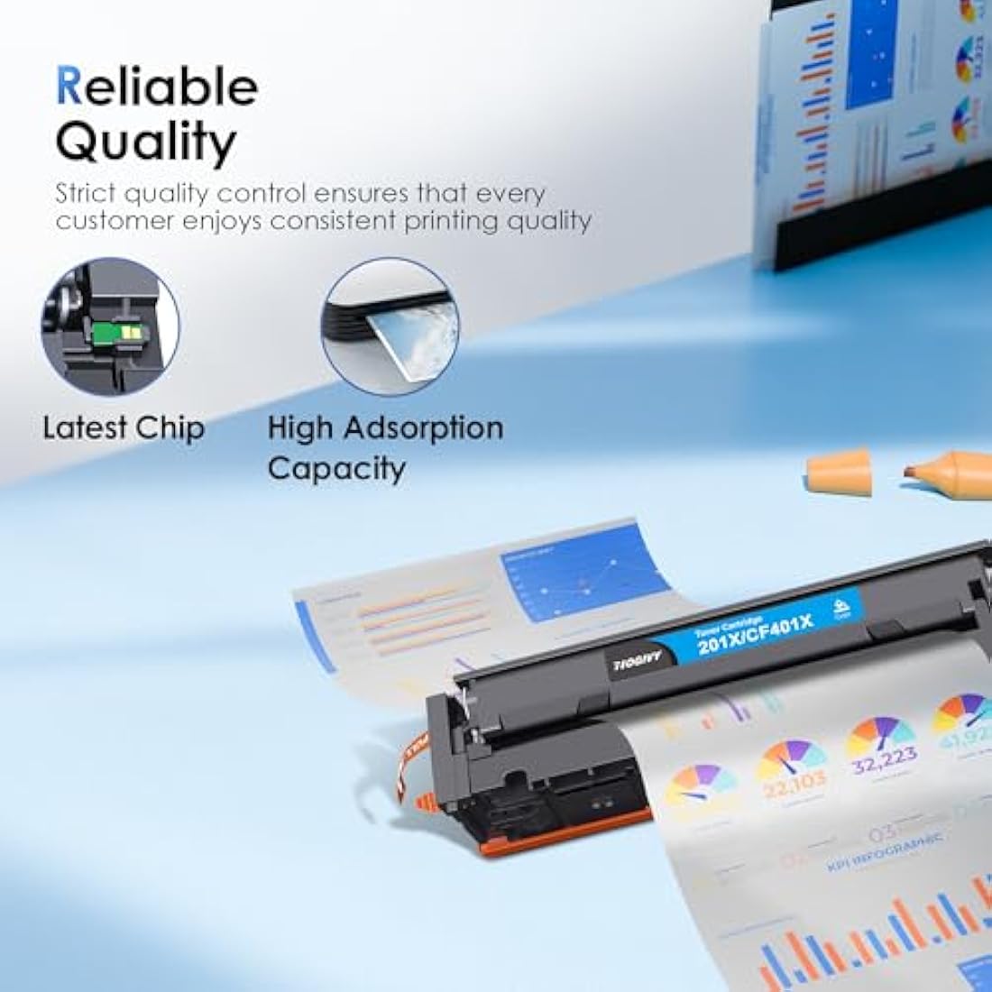 NOGIVY 201X CF400X Toner Cartridges Replacement for HP 201X CF400X 201A CF400A Compatible with Color Laserjet Pro MFP M277dw M252dw M277n M252n M274n M277c6 (1 Black 1 Cyan 1 Yellow 1 Magenta, 4-Pack)