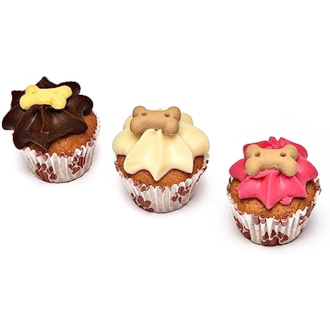 The Barking Bakery Trio of Mini Iced Woofins - 3 Little Cupcakes for Dog Doggy Treat