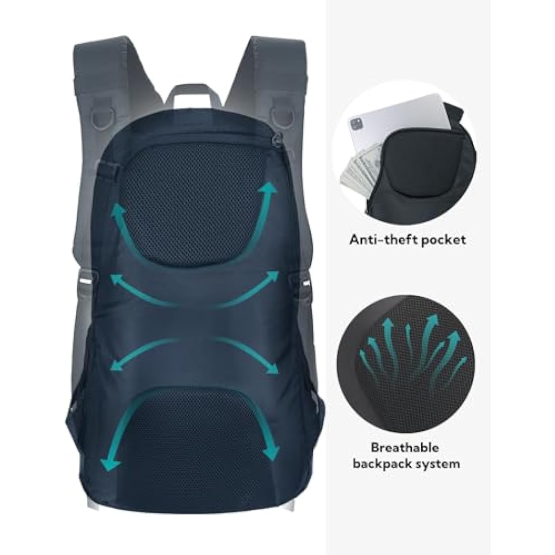 Waterfly 25L Hiking Backpack Daypack: Water Resistent Lightweight Rucksack with Rain Cover for Men Women Outdoor Camping Hiking Travel Daypack